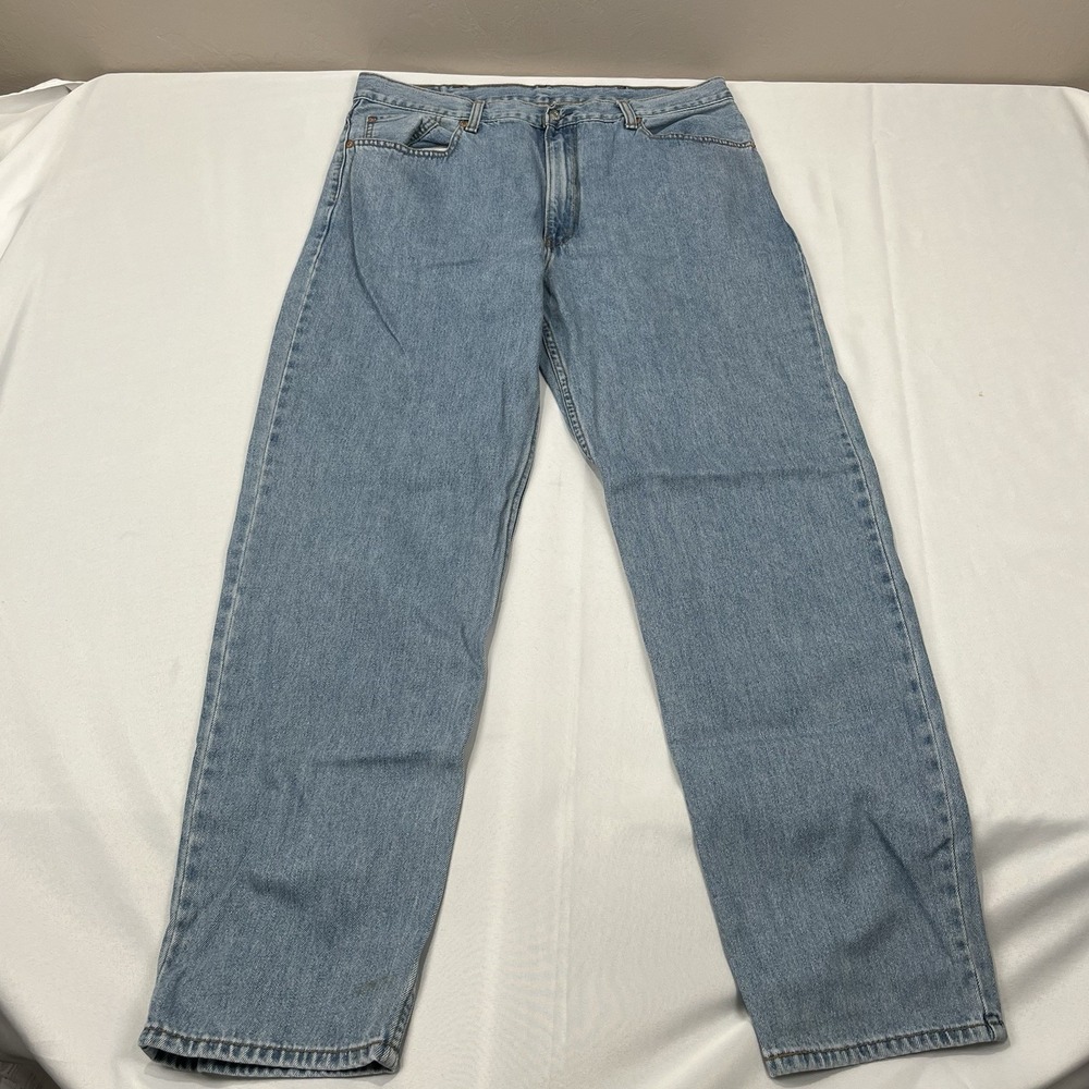 Levis 550 Jeans Mens 38x34 Blue Light Wash Cotton Relaxed Fit Denim